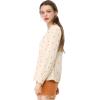imageAllegra K Womens 1950s Vintage Long Sleeve Printed Button Down TopsBeige Heart