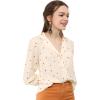 imageAllegra K Womens 1950s Vintage Long Sleeve Printed Button Down TopsBeige Heart