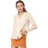 imageAllegra K Womens 1950s Vintage Long Sleeve Printed Button Down TopsBeige Heart