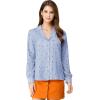 imageAllegra K Womens 1950s Vintage Long Sleeve Printed Button Down TopsBlue Heart