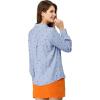imageAllegra K Womens 1950s Vintage Long Sleeve Printed Button Down TopsBlue Heart