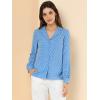 imageAllegra K Womens 1950s Vintage Long Sleeve Printed Button Down TopsLight Blue Heart