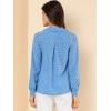imageAllegra K Womens 1950s Vintage Long Sleeve Printed Button Down TopsLight Blue Heart