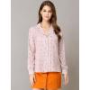 imageAllegra K Womens 1950s Vintage Long Sleeve Printed Button Down TopsPink Heart
