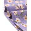 imageAllegra K Womens 1950s Vintage Long Sleeve Printed Button Down TopsPurple Gray Floral
