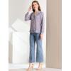imageAllegra K Womens 1950s Vintage Long Sleeve Printed Button Down TopsPurple Gray Floral