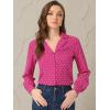 imageAllegra K Womens 1950s Vintage Long Sleeve Printed Button Down TopsRose Red Heart