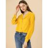 imageAllegra K Womens 1950s Vintage Long Sleeve Printed Button Down TopsYellow Heart