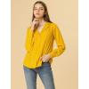 imageAllegra K Womens 1950s Vintage Long Sleeve Printed Button Down TopsYellow Heart