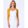 imageAllegra K Womens 34 Sleeve Sheer Mesh Shrug Open Front Cropped Bolero CardiganGinger