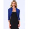 imageAllegra K Womens 34 Sleeve Sheer Mesh Shrug Open Front Cropped Bolero CardiganRoyal Blue