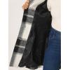 imageAllegra K Womens Buffalo Checks Shacket Button Down Peter Pan Collar Long Winter Plaid CoatBlack White