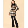 imageAllegra K Womens Buffalo Checks Shacket Button Down Peter Pan Collar Long Winter Plaid CoatBrown