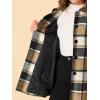imageAllegra K Womens Buffalo Checks Shacket Button Down Peter Pan Collar Long Winter Plaid CoatBrown