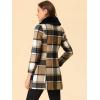 imageAllegra K Womens Buffalo Checks Shacket Button Down Peter Pan Collar Long Winter Plaid CoatBrown