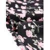 imageAllegra K Womens Button Up Short Sleeve ALine Chiffon Vintage Floral Shirt DressBlack