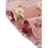 imageAllegra K Womens Button Up Short Sleeve ALine Chiffon Vintage Floral Shirt DressDusty Pink