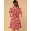 imageAllegra K Womens Button Up Short Sleeve ALine Chiffon Vintage Floral Shirt DressRed
