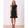imageAllegra K Womens Cap Sleeves Round Neck Tiered Ruffled Hem Above Knee DressBlack