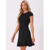 imageAllegra K Womens Cap Sleeves Round Neck Tiered Ruffled Hem Above Knee DressBlack
