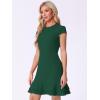 imageAllegra K Womens Cap Sleeves Round Neck Tiered Ruffled Hem Above Knee DressGreen