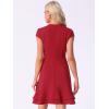 imageAllegra K Womens Cap Sleeves Round Neck Tiered Ruffled Hem Above Knee DressRed