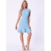 imageAllegra K Womens Cap Sleeves Round Neck Tiered Ruffled Hem Above Knee DressSky Blue