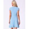 imageAllegra K Womens Cap Sleeves Round Neck Tiered Ruffled Hem Above Knee DressSky Blue