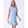 imageAllegra K Womens Cap Sleeves Round Neck Tiered Ruffled Hem Above Knee DressSky Blue