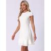 imageAllegra K Womens Cap Sleeves Round Neck Tiered Ruffled Hem Above Knee DressWhite