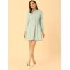 imageAllegra K Womens Casual Shirt Dress Long Sleeve Half Placket Embroidered Floral Mini DressesLight Green