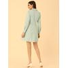 imageAllegra K Womens Casual Shirt Dress Long Sleeve Half Placket Embroidered Floral Mini DressesLight Green