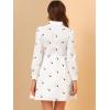 imageAllegra K Womens Casual Shirt Dress Long Sleeve Half Placket Embroidered Floral Mini DressesWhite