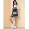 imageAllegra K Womens Christmas Plaid Tartan Skirt Button Decor ALine Pinafore Overall DressBlack