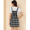 imageAllegra K Womens Christmas Plaid Tartan Skirt Button Decor ALine Pinafore Overall DressBlack