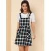 imageAllegra K Womens Christmas Plaid Tartan Skirt Button Decor ALine Pinafore Overall DressBlack