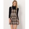 imageAllegra K Womens Christmas Plaid Tartan Skirt Button Decor ALine Pinafore Overall DressDeep Brown