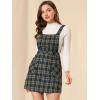 imageAllegra K Womens Christmas Plaid Tartan Skirt Button Decor ALine Pinafore Overall DressNavy Blue