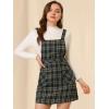 imageAllegra K Womens Christmas Plaid Tartan Skirt Button Decor ALine Pinafore Overall DressNavy Blue