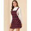 imageAllegra K Womens Christmas Plaid Tartan Skirt Button Decor ALine Pinafore Overall DressRed