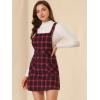 imageAllegra K Womens Christmas Plaid Tartan Skirt Button Decor ALine Pinafore Overall DressRed