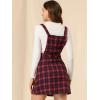 imageAllegra K Womens Christmas Plaid Tartan Skirt Button Decor ALine Pinafore Overall DressRed