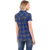 imageAllegra K Womens Cotton Classic Button Down Western Plaid ShirtBlue