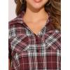 imageAllegra K Womens Cotton Classic Button Down Western Plaid ShirtDeep Red