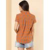 imageAllegra K Womens Cotton Classic Button Down Western Plaid ShirtOrange