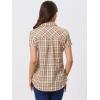 imageAllegra K Womens Cotton Classic Button Down Western Plaid ShirtPink
