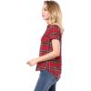imageAllegra K Womens Cotton Classic Button Down Western Plaid ShirtRed