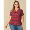 imageAllegra K Womens Cotton Classic Button Down Western Plaid ShirtRed