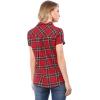 imageAllegra K Womens Cotton Classic Button Down Western Plaid ShirtRed