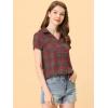 imageAllegra K Womens Cotton Classic Button Down Western Plaid ShirtRed Green